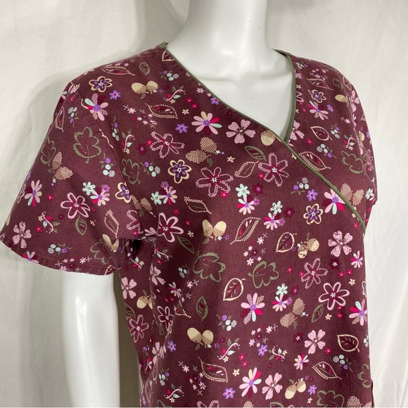 Dickies Medical Women’s Mockwrap Drawstring Back Waist Scrubs Top - Picture 2 of 8